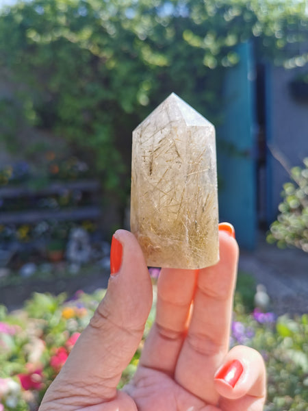 Rare golden rutilated quartz points