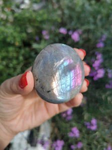 Purple, blue and silver Labradorite palm stone (8)