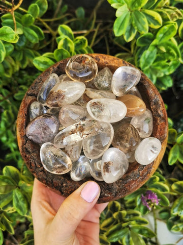 Lodolite garden quartz tumble stones