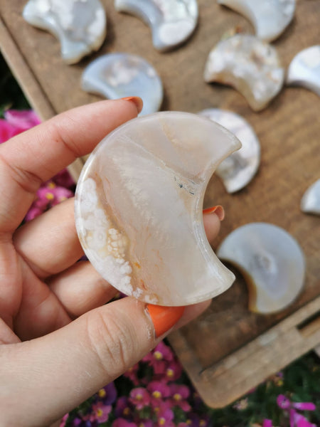 Large Blossom agate moons