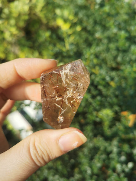 Rutilated quartz polished freeform "gem" #6
