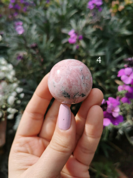 Small Peruvian Rhodonite spheres