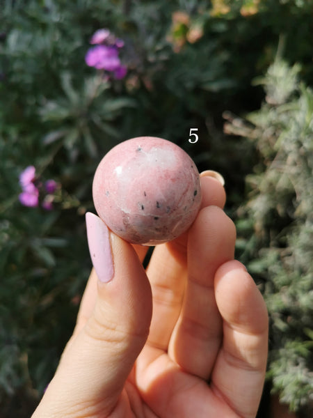 Small Peruvian Rhodonite spheres