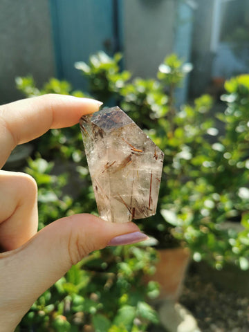 Rutilated quartz polished freeform "gem" #5