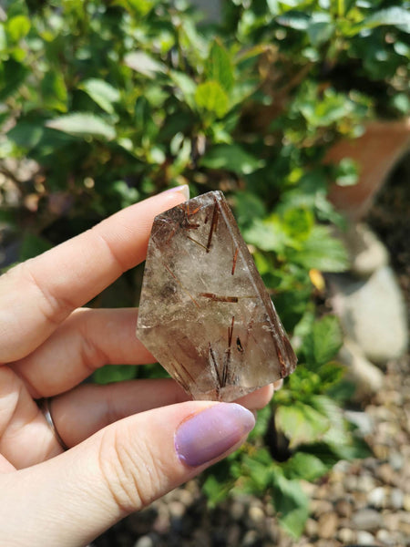 Rutilated quartz polished freeform "gem" #5