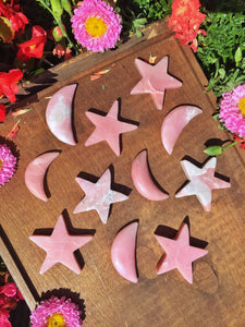 Pink opal Stars and moons
