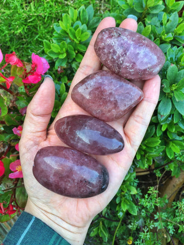 Large Strawberry quartz pocket stones