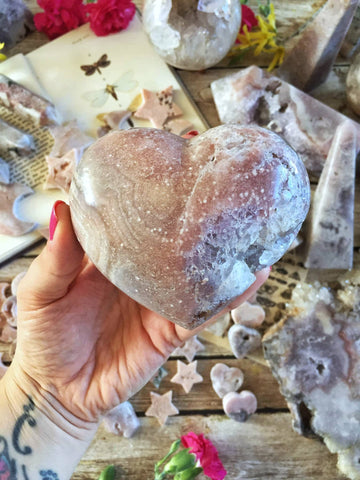 Huge Pink Amethyst heart