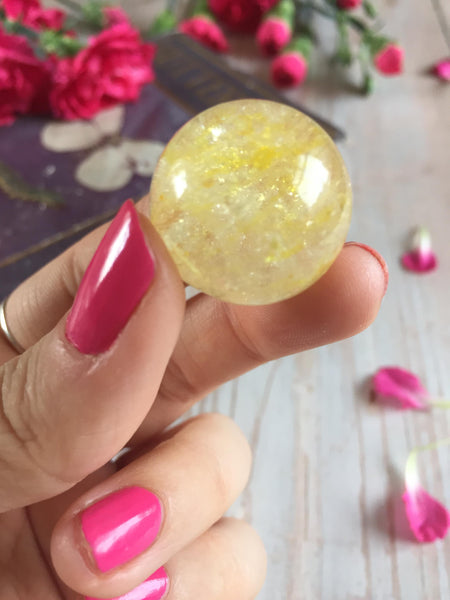 High quality Golden rutilated quartz mini spheres