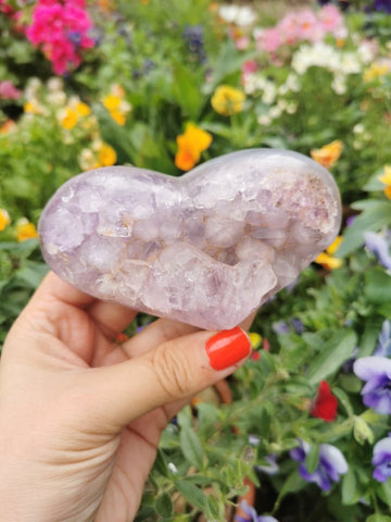Not so perfect Large Amethyst geode Heart #2 320g