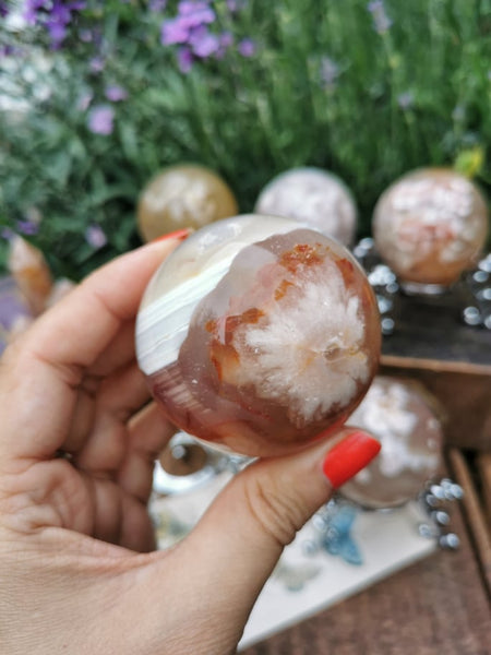 Large Blossom agate spheres