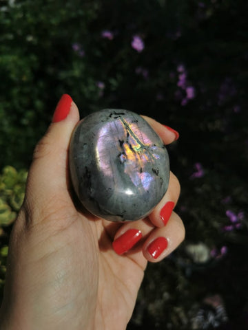 Purple and pink Labradorite palm stone (7)
