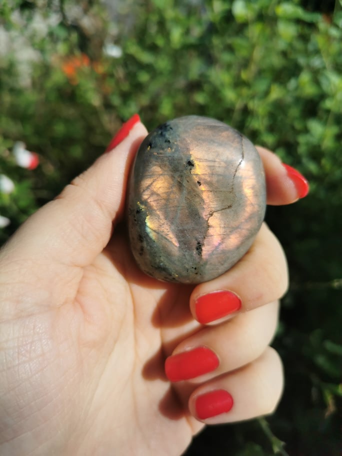 Orange and pink Labradorite palm stone (6)