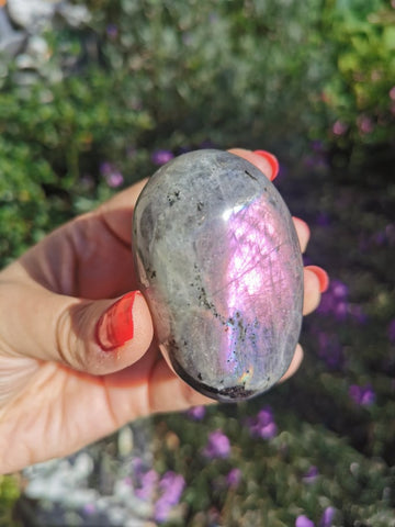 Purple and Pink Labradorite palm stone (3)