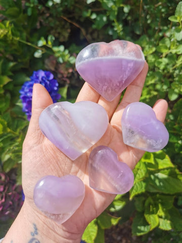 Lavender Fluorite hearts
