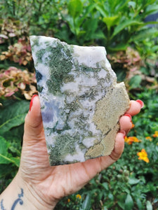 Large Moss agate slice