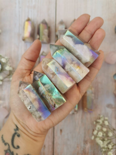 Aura Blossom Agate points