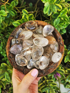 Lodolite garden quartz tumble stones