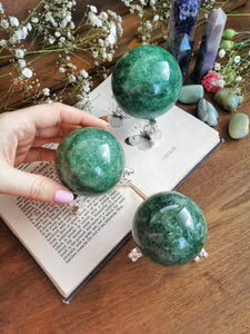 Green Strawberry quartz aventurine spheres