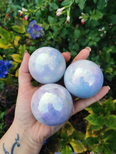 Aura Blue Calcite spheres