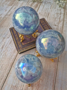 Large Aura Blue Calcite spheres