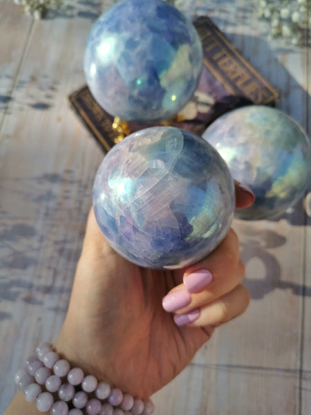 Large Aura Blue Calcite spheres