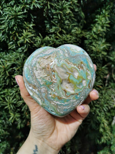 Huge Blue aragonite heart 520g