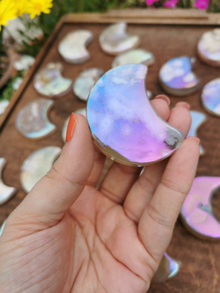 Large Aura Blossom agate moons