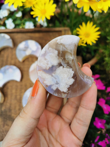 Large Blossom agate moons