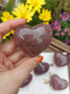 Large Strawberry quartz hearts