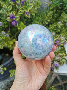 Large Aura Blue Calcite sphere 800g