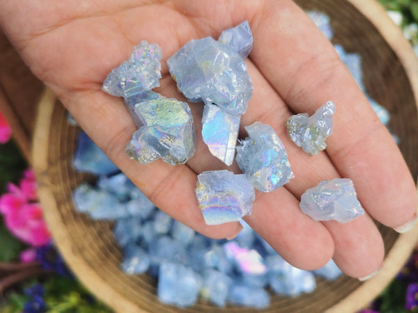Two Scoops of Aura celestite pieces