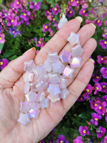 Mini aura rose quartz stars