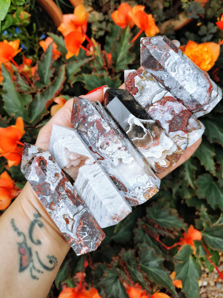 Mexican crazy lace agate points