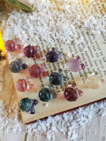 Fluorite mini christmas bell
