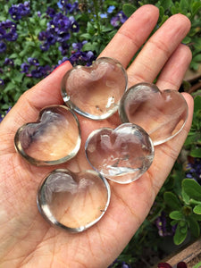 Light smoky quartz hearts