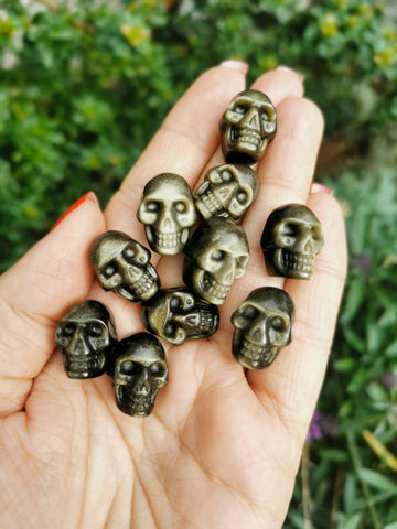 golden obsidian mini skulls