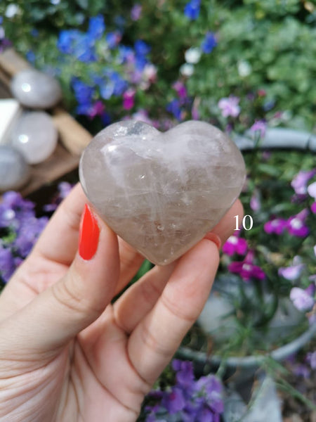 Chunky Blue rose quartz hearts